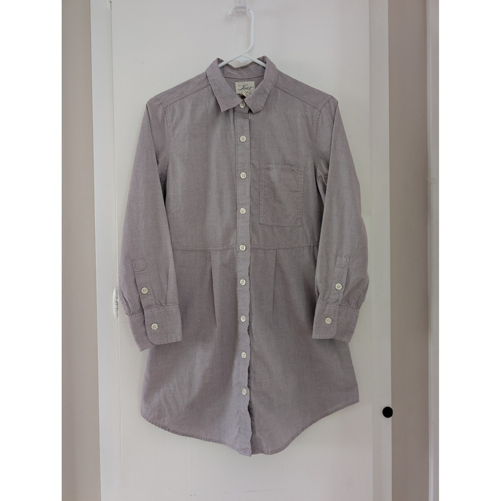 Levis Womens Long Sleeve Button Down Pleated Tunic Shirt Mauve Purple Small